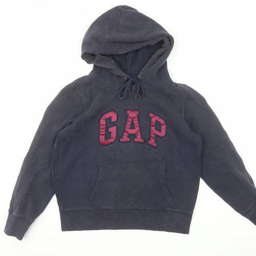 Gap Womens Navy Blue Pullover Hoodie M Cotton Blend Casual