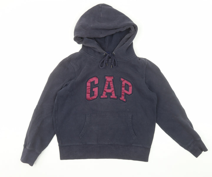 Gap Womens Navy Blue Pullover Hoodie M Cotton Blend Casual