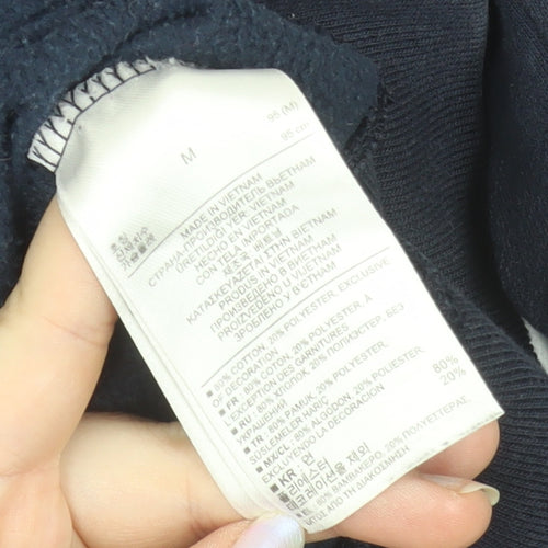 Gap Womens Navy Blue Pullover Hoodie M Cotton Blend Casual