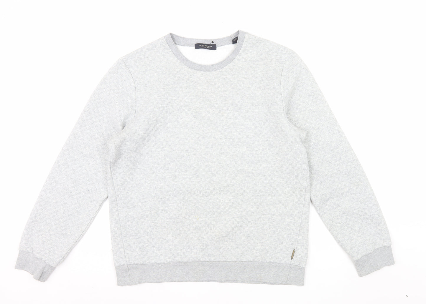 Scotch & Soda Men’s Grey Crew Neck Pullover Sweatshirt L Regular Fit