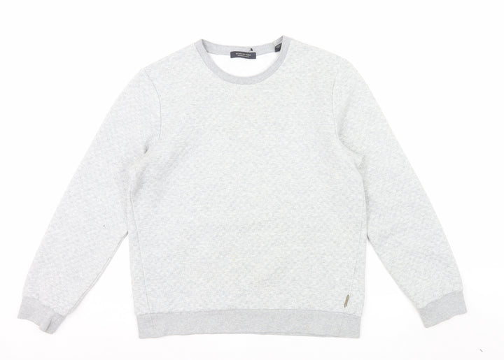 Scotch & Soda Men’s Grey Crew Neck Pullover Sweatshirt L Regular Fit