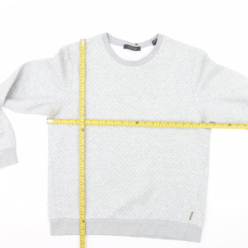 Scotch & Soda Men’s Grey Crew Neck Pullover Sweatshirt L Regular Fit