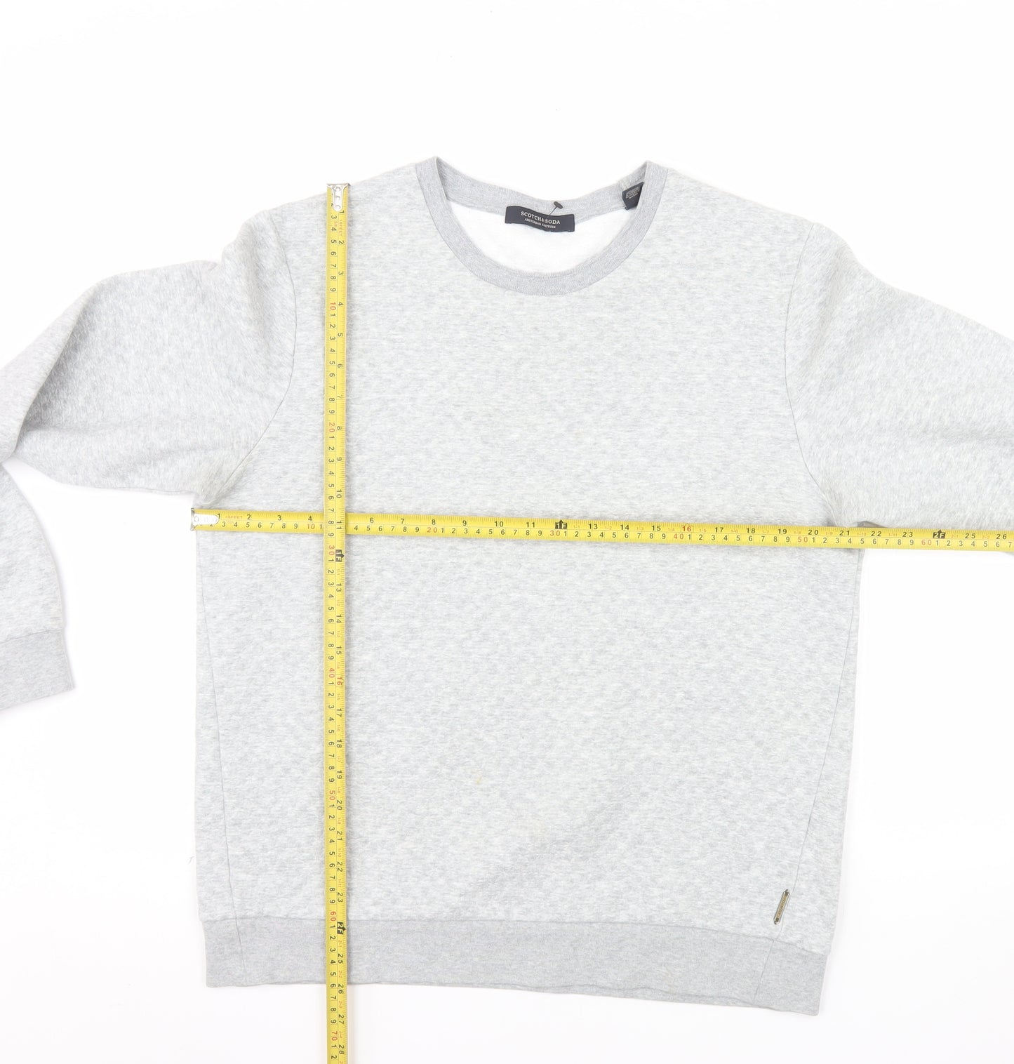 Scotch & Soda Men’s Grey Crew Neck Pullover Sweatshirt L Regular Fit