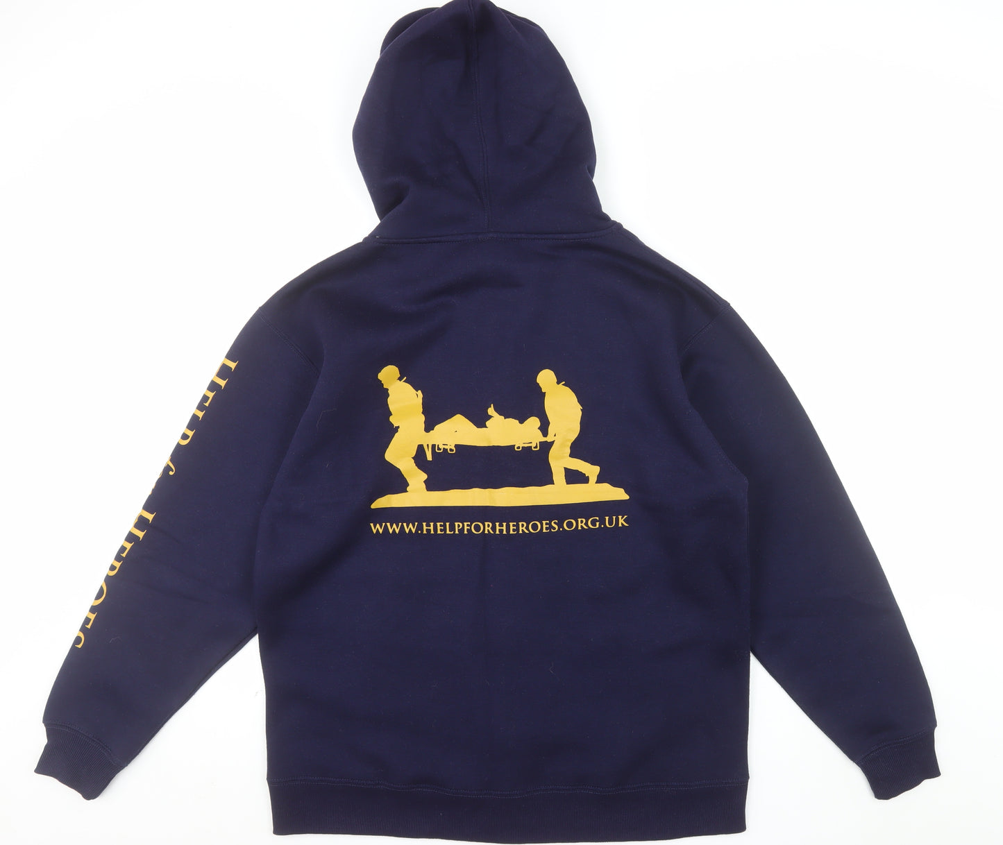 Help for Heroes Men's Blue Full Zip Hoodie Size L Hooded Sweatshirt