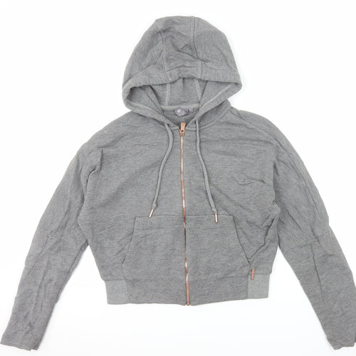 Sweaty Betty Womens Grey Full Zip Hoodie Size S Cropped Lined