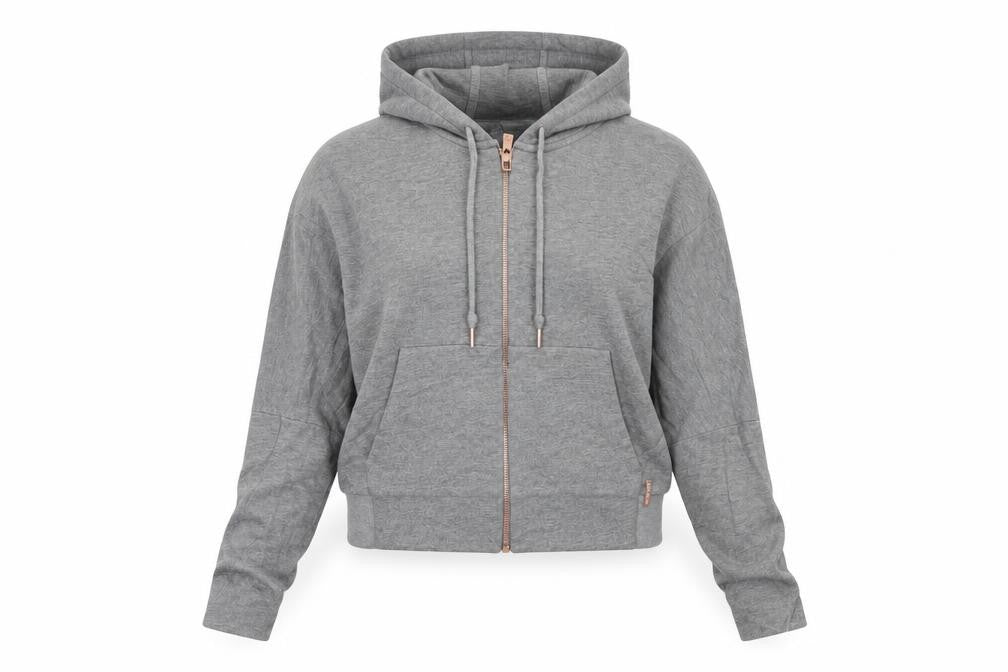 Sweaty Betty Womens Grey Full Zip Hoodie Size S Cropped Lined