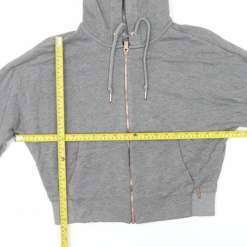 Sweaty Betty Womens Grey Full Zip Hoodie Size S Cropped Lined