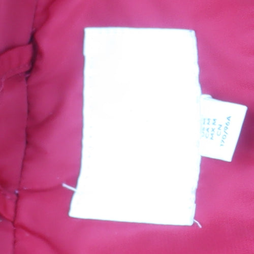H&M Womens Red Mid-Length Hooded Puffer Jacket Size M