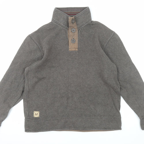 Rocha John Rocha Men’s Brown Cotton Henley Jumper M Casual Knitwear
