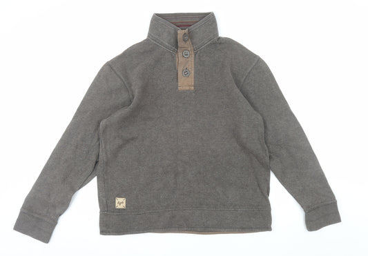 Rocha John Rocha Men’s Brown Cotton Henley Jumper M Casual Knitwear