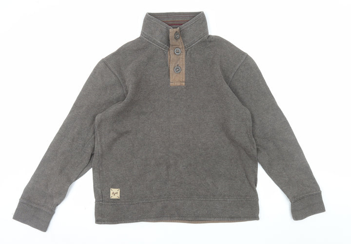 Rocha John Rocha Men’s Brown Cotton Henley Jumper M Casual Knitwear
