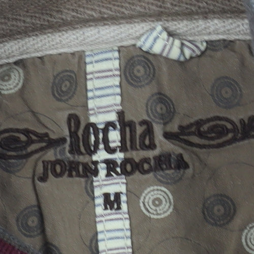 Rocha John Rocha Men’s Brown Cotton Henley Jumper M Casual Knitwear