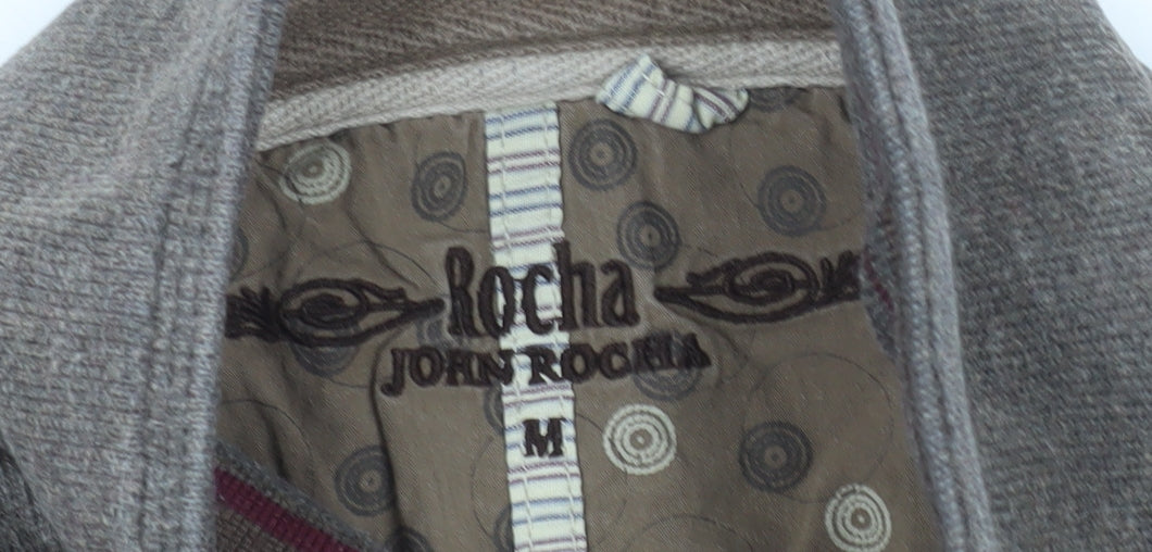 Rocha John Rocha Men’s Brown Cotton Henley Jumper M Casual Knitwear