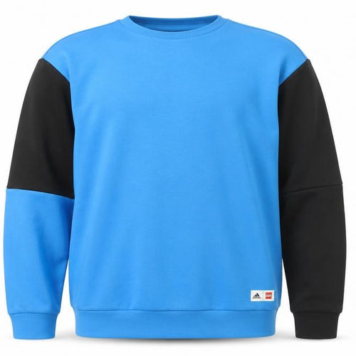 Adidas Teens Blue Black LEGO Graphic Pullover Sweatshirt XL