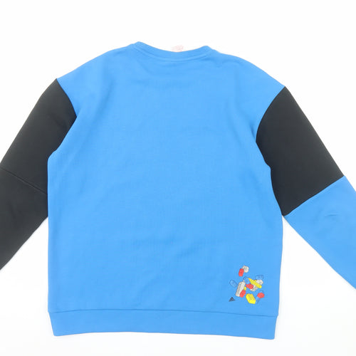 Adidas Teens Blue Black LEGO Graphic Pullover Sweatshirt XL