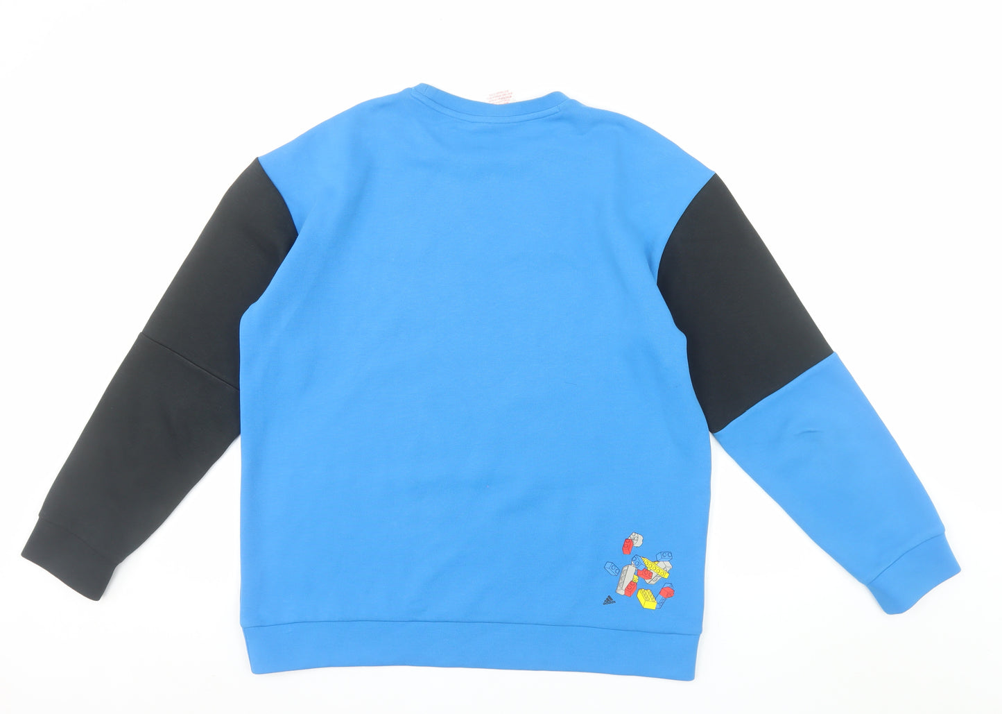 Adidas Teens Blue Black LEGO Graphic Pullover Sweatshirt XL