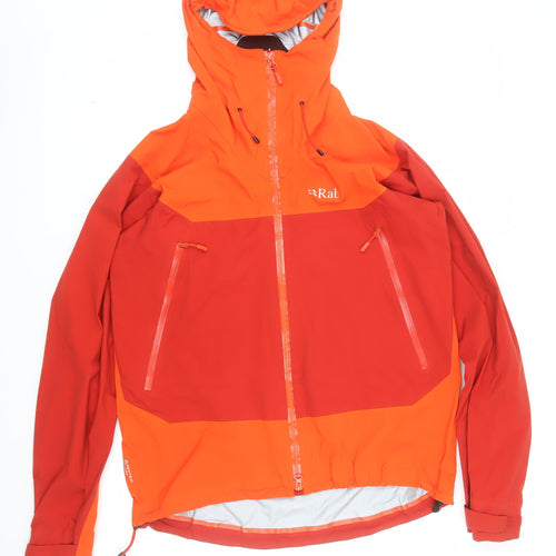 Rab Men's Orange Red Waterproof Hooded Jacket UK L