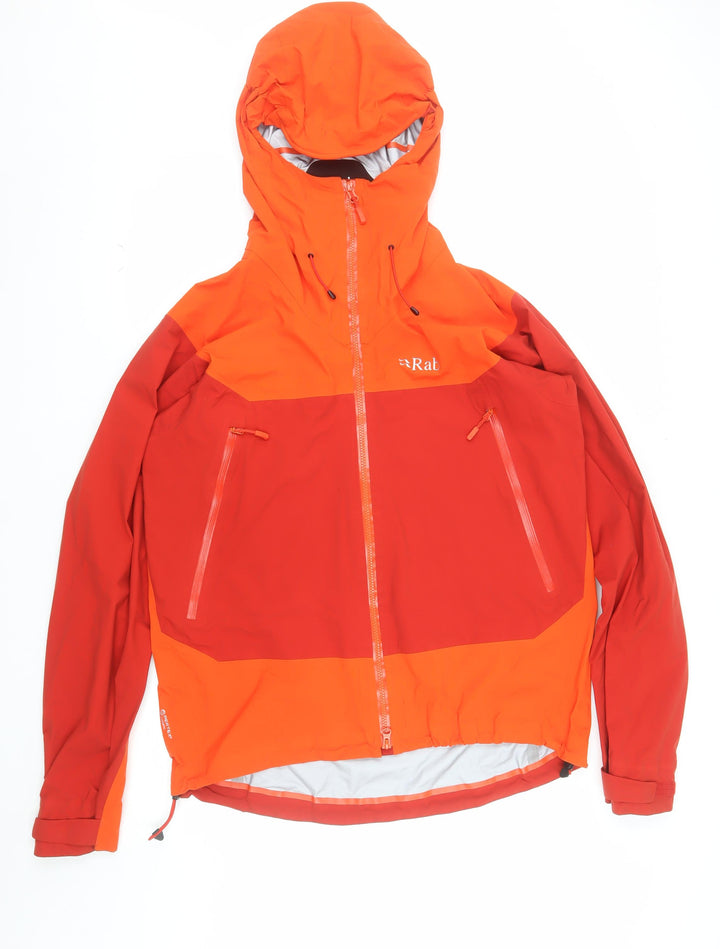 Rab Men's Orange Red Waterproof Hooded Jacket UK L