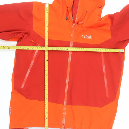 Rab Men's Orange Red Waterproof Hooded Jacket UK L