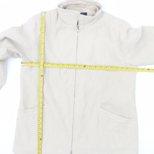 Debenhams Women Beige Size 16 Mid-Length Zip Jacket