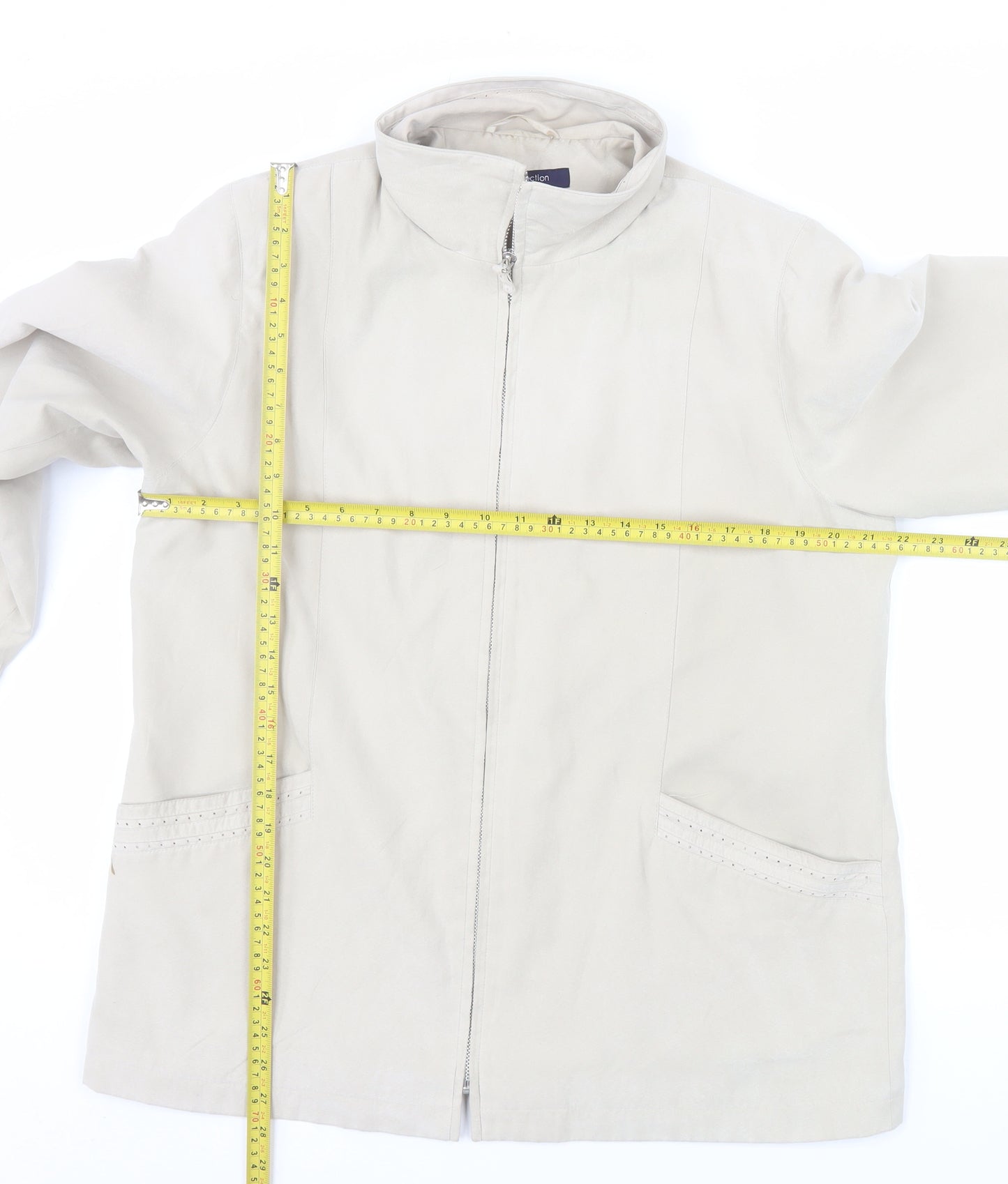 Debenhams Women Beige Size 16 Mid-Length Zip Jacket