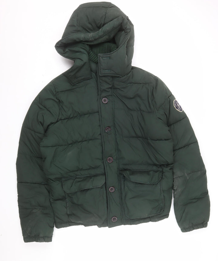 Abercrombie & Fitch Men's Green 2XL Hooded Puffer Jacket