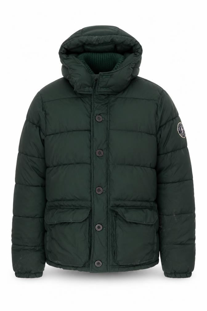 Abercrombie & Fitch Men's Green 2XL Hooded Puffer Jacket