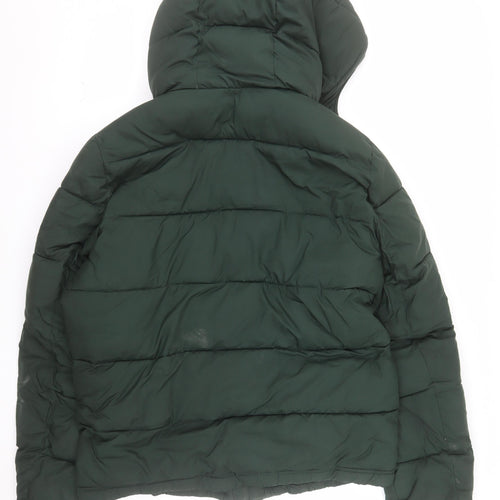 Abercrombie & Fitch Men's Green 2XL Hooded Puffer Jacket