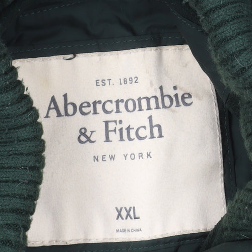 Abercrombie & Fitch Men's Green 2XL Hooded Puffer Jacket