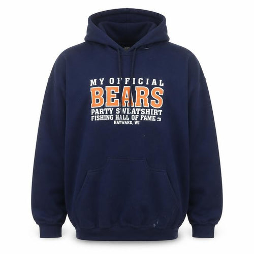 Gildan Men's Blue 2XL Pullover Hoodie Bears Graphic Heavyweight Sweatshirt