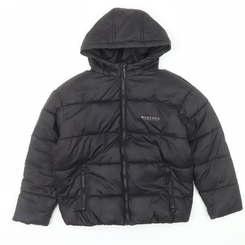 McKenzie Boys Black Hooded Puffer Jacket 10-12 Years Winter Coat