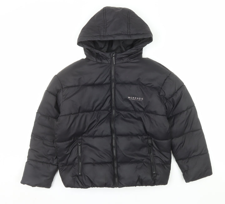 McKenzie Boys Black Hooded Puffer Jacket 10-12 Years Winter Coat
