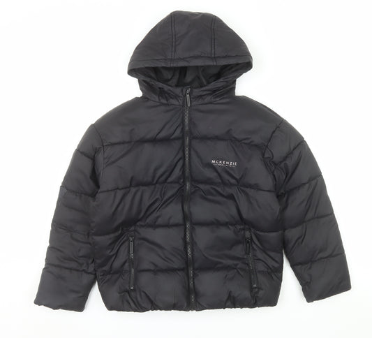 McKenzie Boys Black Hooded Puffer Jacket 10-12 Years Winter Coat