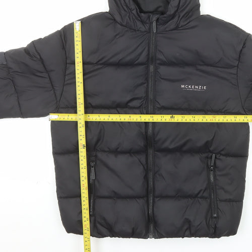 McKenzie Boys Black Hooded Puffer Jacket 10-12 Years Winter Coat
