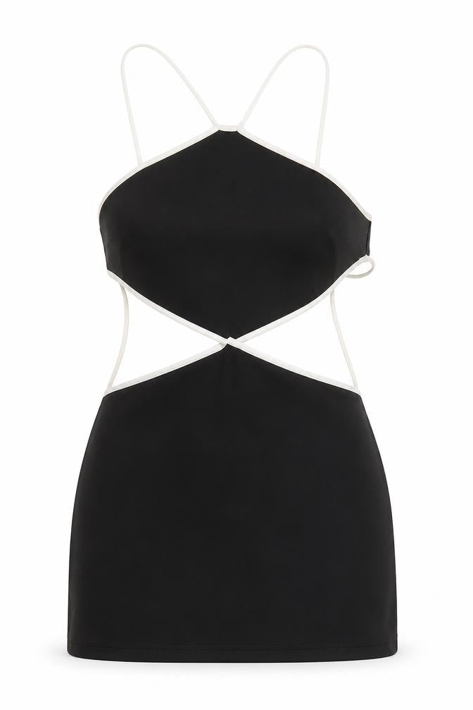 Zara Women Black Halter Bodycon Short Dress Size S