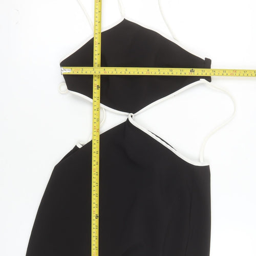 Zara Women Black Halter Bodycon Short Dress Size S