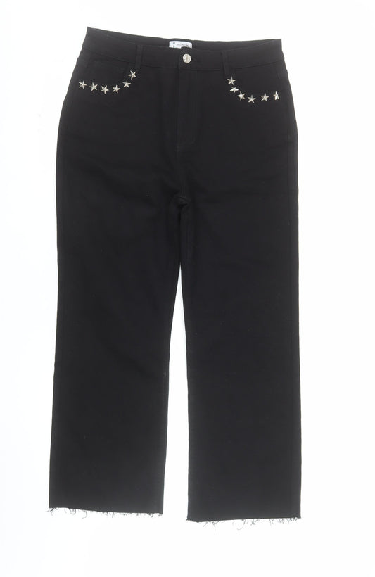 Minueto Women Black 2XL Straight Studded Jeans