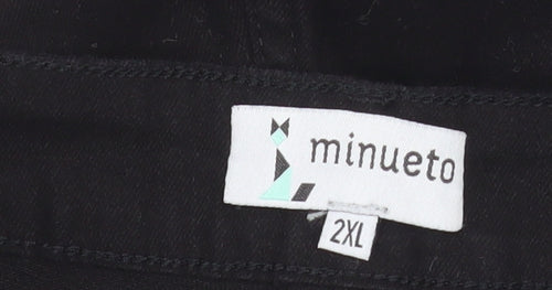 Minueto Women Black 2XL Straight Studded Jeans