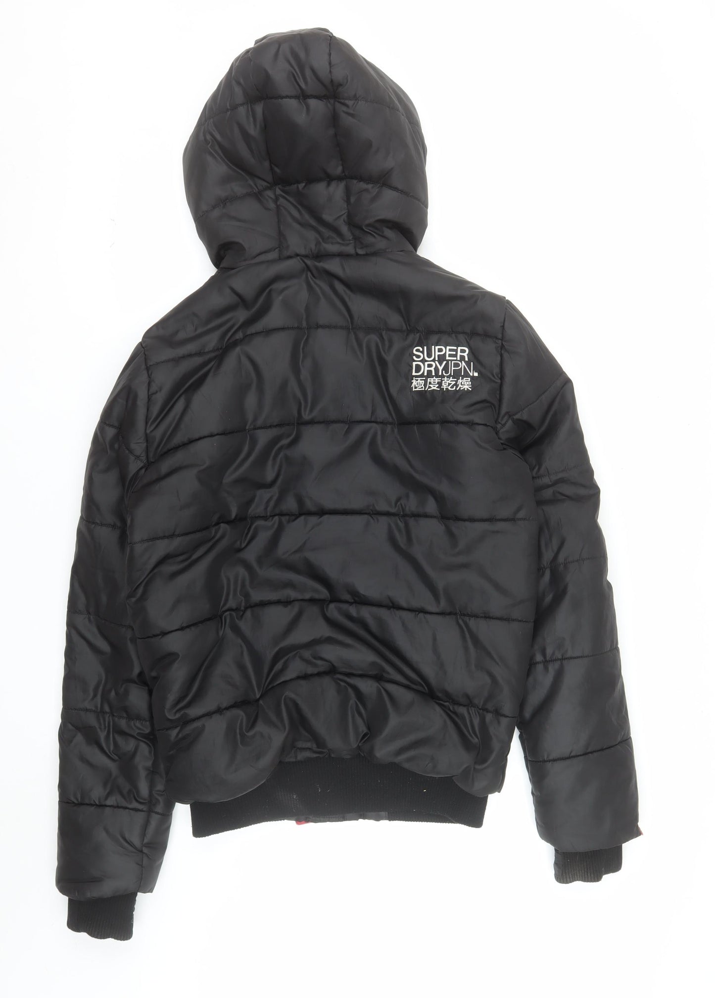 Superdry Men's Black S Puffer Jacket Hooded Winter Coat
