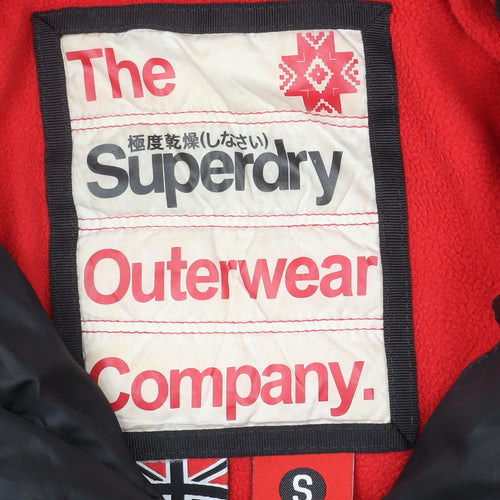 Superdry Men's Black S Puffer Jacket Hooded Winter Coat