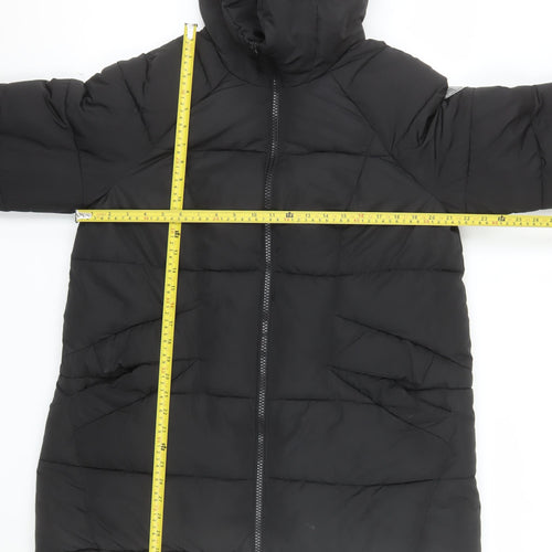 DKNY Men Black Puffer Jacket M Hooded Lined Polyester Winter Coat