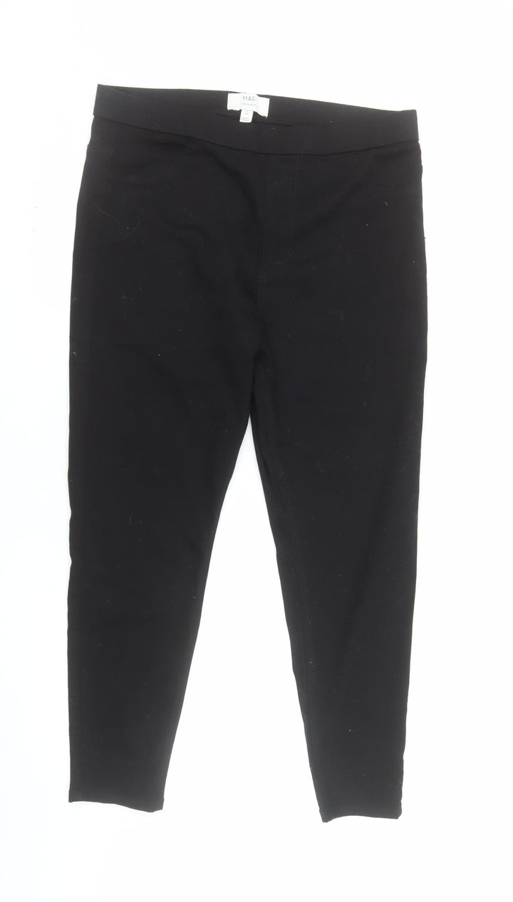 Marks and Spencer Women Black Size 16 Short Jegging Slim Fit Jeans