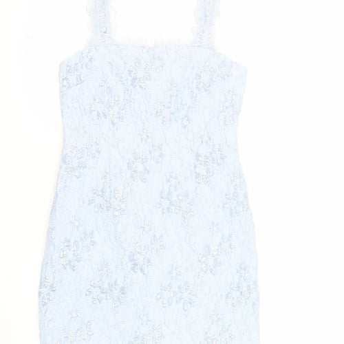 Marks and Spencer Women Blue Lace Bodycon Dress Size 10