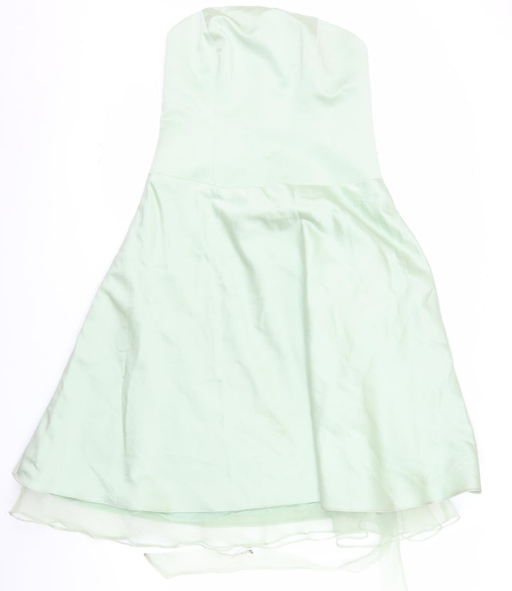 Alfred Angelo Women’s Green Strapless A-Line Chiffon Dress Size 16