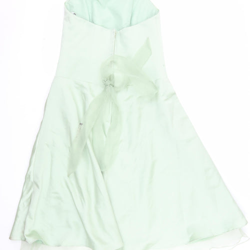 Alfred Angelo Women’s Green Strapless A-Line Chiffon Dress Size 16