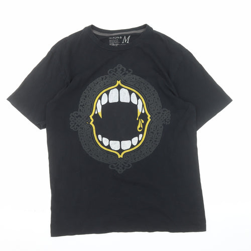 Nixon Men's Black Gothic Vampire Graphic Cotton T-Shirt Size M