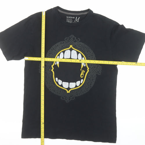 Nixon Men's Black Gothic Vampire Graphic Cotton T-Shirt Size M