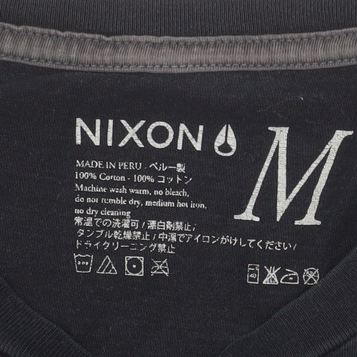 Nixon Men's Black Gothic Vampire Graphic Cotton T-Shirt Size M