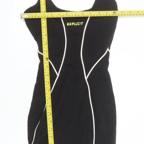 Explicit Women’s Black Bodycon Dress Size 6 Sleeveless Contrast Trim