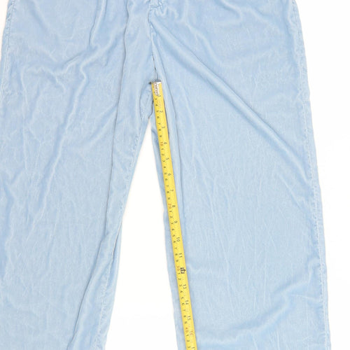 Lands' End Women's Blue Cropped High Rise Trousers Size 10 Petite